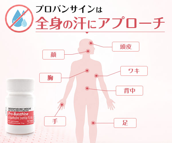 プロバンサインは全身の汗にアプローチ